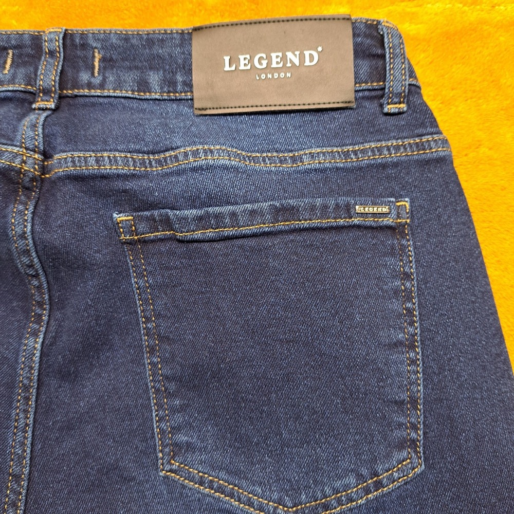 Legend London Slim Fit Jeans Mens 34x32 Dark Wash Blue Excellent Stretch Denim - Picture 10 of 12